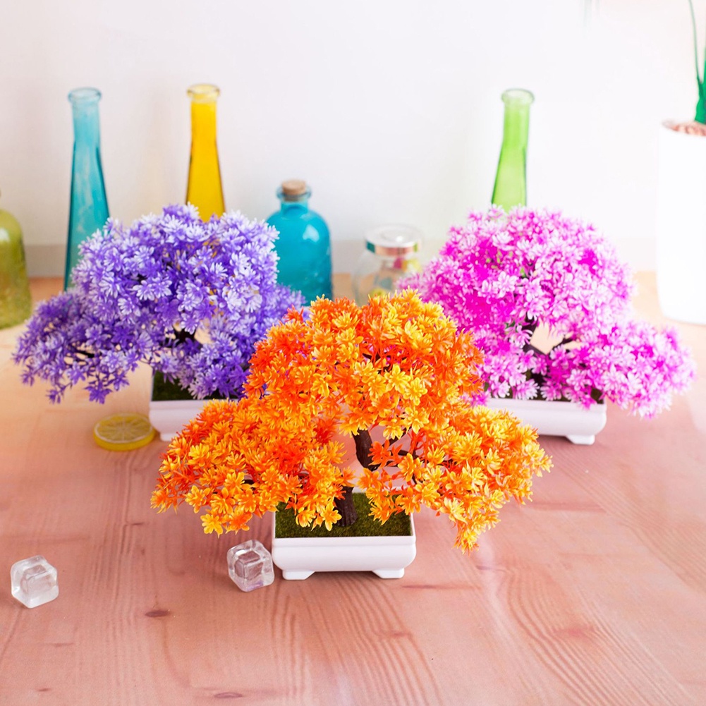 Chậu cây bonsai nhân tạo diy dùng trang trí bàn làm việc/ buổi tiệc/ nhà ở/ khách sạn