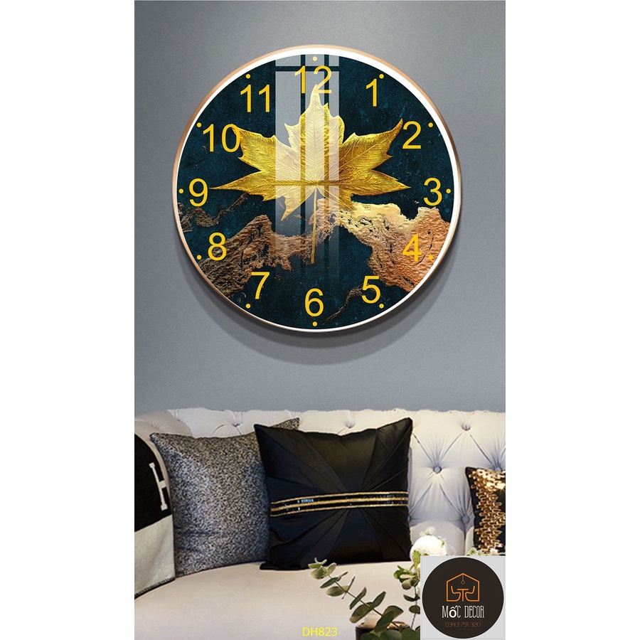 Đồng Hồ Treo Tường Kim Trôi Treo, mặt phủ bóng chạy êm ru có nhiều size để trang trí decor phòng