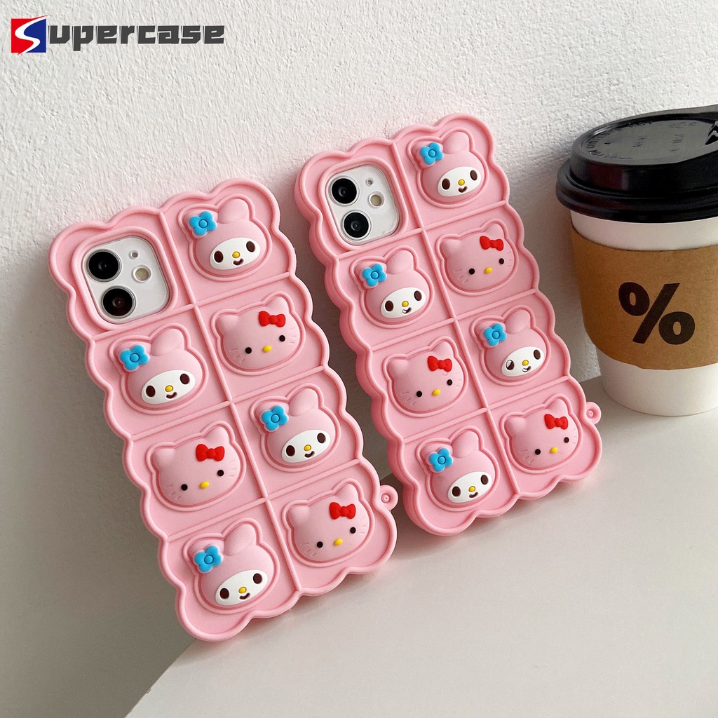Ốp điện thoại silicon họa tiết hello kitty melody thích hợp cho Iphone 12 11 Pro Max Xr Xs Max X 8 7 6 6s Plus Se 2020