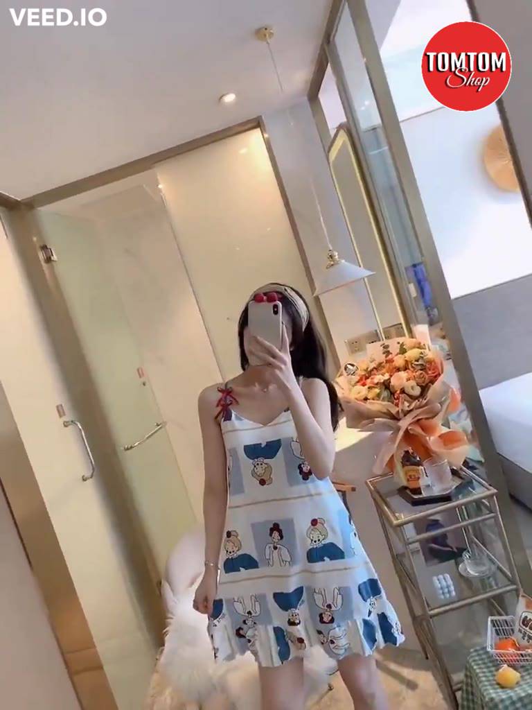 Váy ngủ hai dây đầm ngủ thun mềm mịn mát cao cấp dễ thương VN-01 | BigBuy360 - bigbuy360.vn