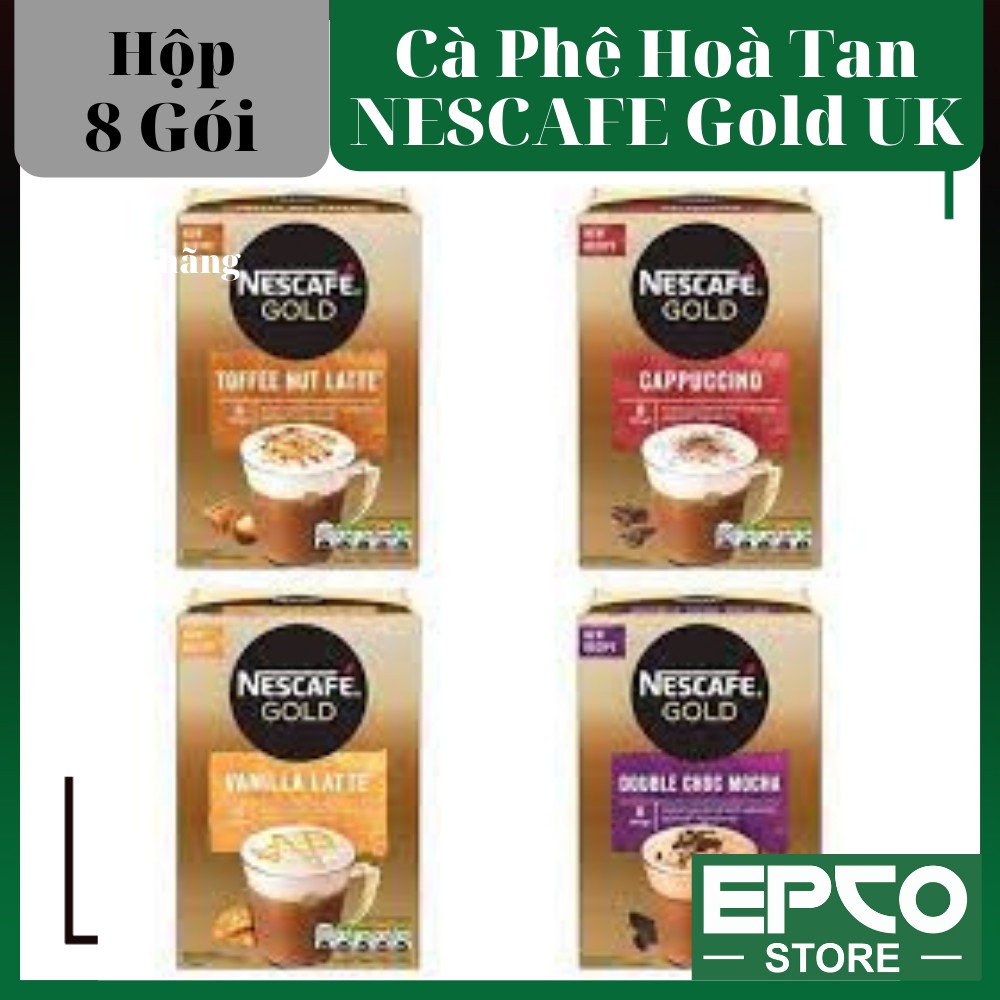 CÀ PHÊ HÒA TAN NESCAFE GOLD UK (HỘP GIẤY 8 GÓI)