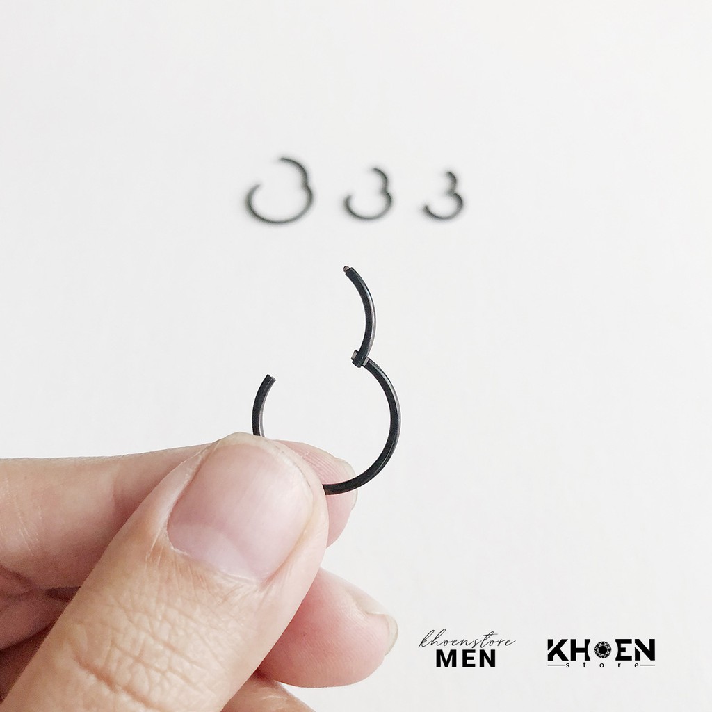 (1 Chiếc) Khuyên tai Tròn nút bật  Slim hoop earring - Khoen Store