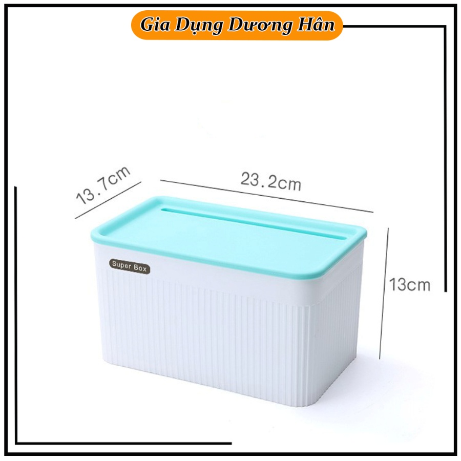 Hộp Kệ Đựng Giấy Vệ Sinh, Khăn Giấy Đa Năng SUPER BOX Có Khay Để Điện Thoại