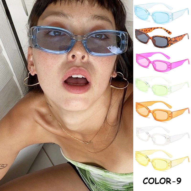 Kính râm thời trang gọng chữ nhật phong cách hip hop cá tính cho cả nam và nữ