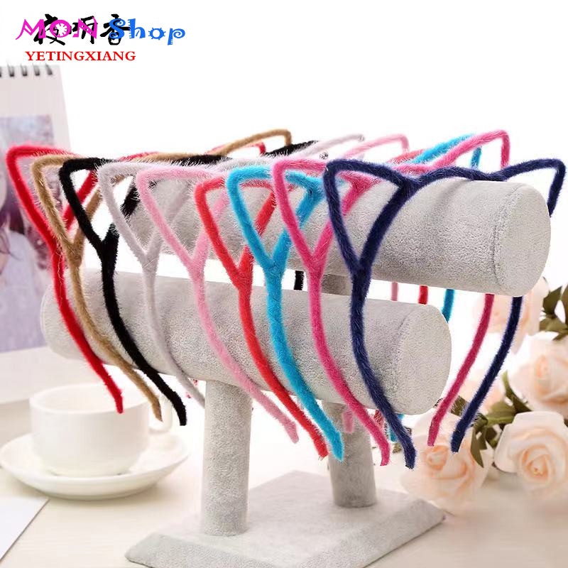 Cài tóc bờm tóc nữ tai mèo lông nhung dễ thương phong cách Hàn Quốc quà tặng thời trang
