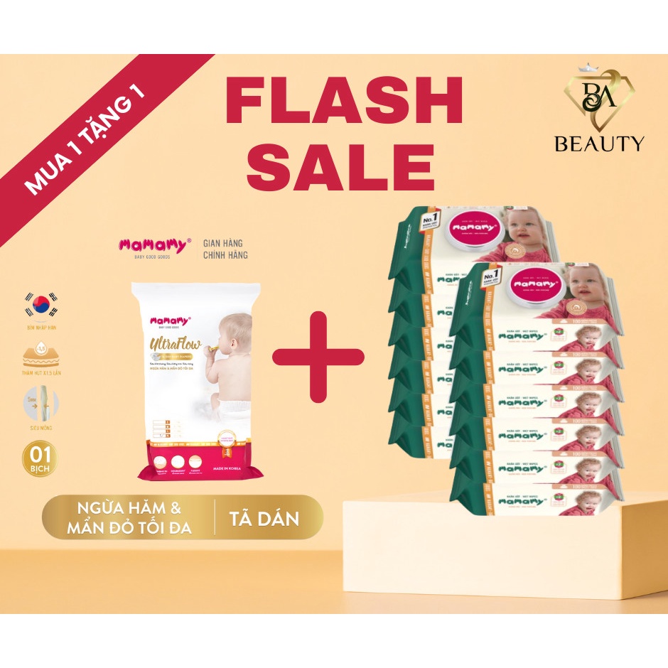 Khăn ướt Mamamy 100 tờ có nắp, không mùi , có mùi 10g