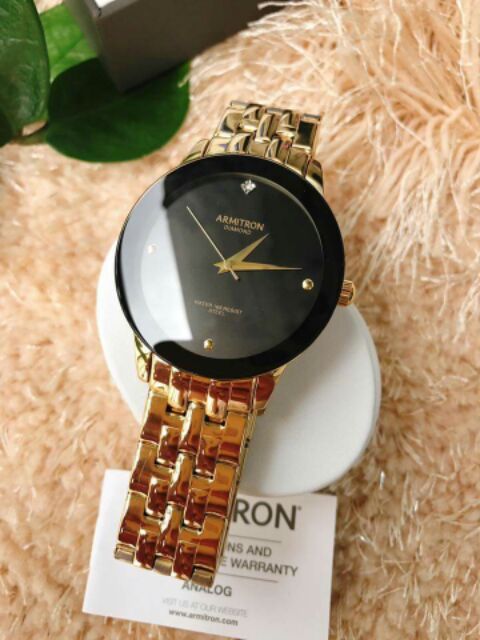 Đồng hồ nam Armitron dây kim loại mặt đen 42mm
