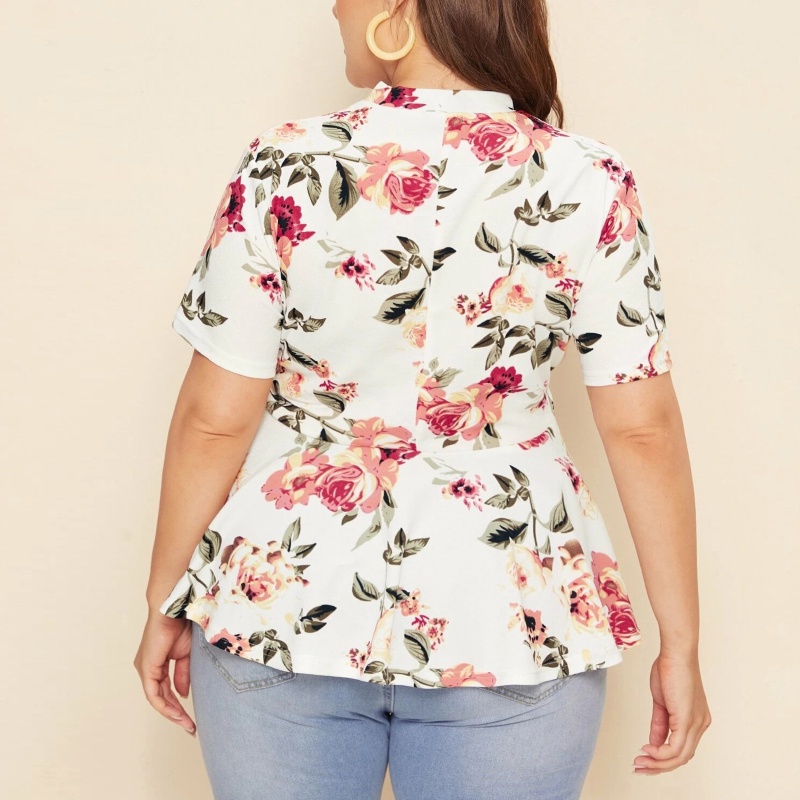 Áo Thun Tay Ngắn Phối Bèo Họa Tiết Hoa Phong Cách Boho Cổ Điển Thời Trang Mùa Hè Cho Nữ