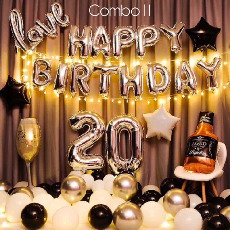 (Combo 011) Set trang trí sinh nhật lung linh HPBD