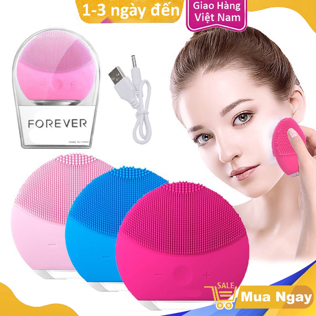 Máy Rửa Mặt Massage Bằng Điện Cầm Tay Silicone 8 Mức Rung, Lông Mềm Mại, Làm Sạch Lỗ Chân Lông, Phù Hợp Với Mọi Loại Da