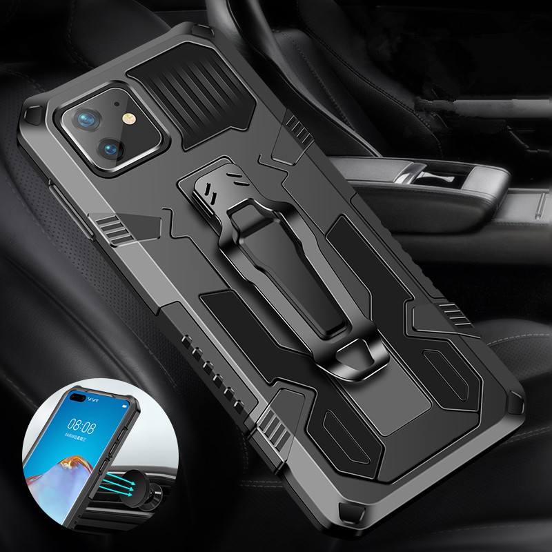 Ốp điện thoại TPU PC cứng kèm giá đỡ nhẫn có nam châm gắn xe hơi chống sốc iPhone XS Max X XR 6 6S 7 8 Plus