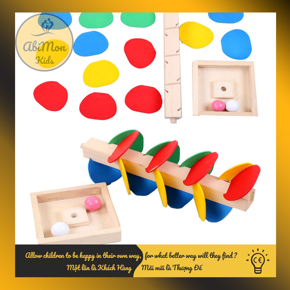 Thả Bóng Hình Tháp Bằng Gỗ Cho Bé ☘️ Montessori cao cấp ✨ (Đồ chơi Gỗ - Đồ chơi Giáo Dục - An toàn - Thông minh)
