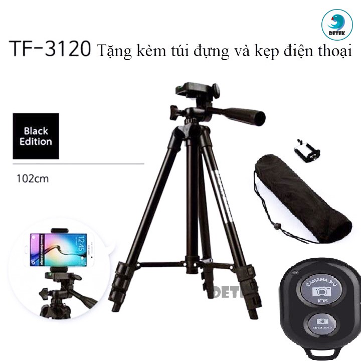 Tripod TF 3120 Kèm Gía đỡ cho điện thoại và máy ảnh