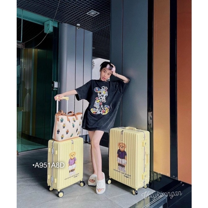 Áo loang mốc tay con hình hoạ tiết mickey to in 2 mặt