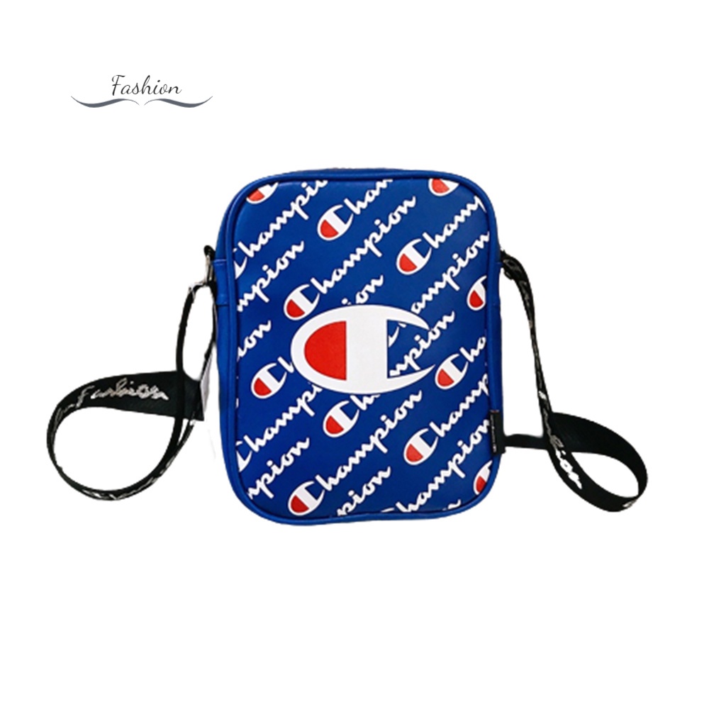 Túi Đeo Chéo Da PU In Logo Champion Thời Trang Unisex
