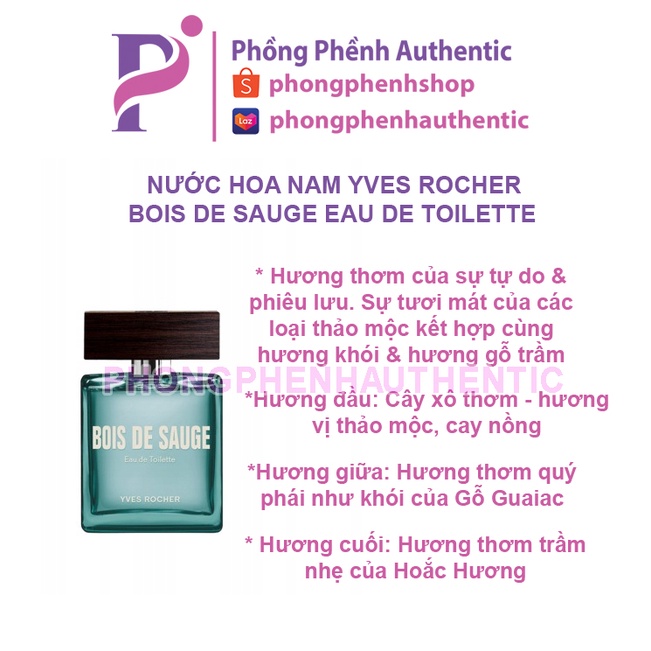Nước hoa Nam Yves Rocher Bois De Sauge EDT 50ml - 100ML