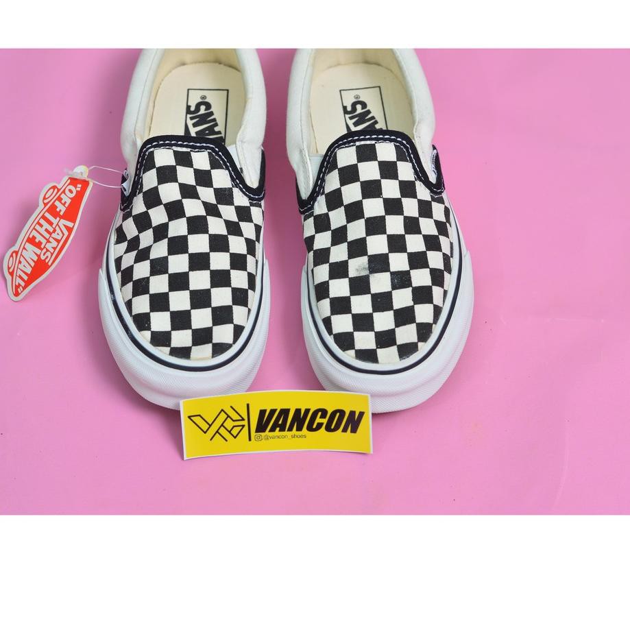 Giày Vans Slip On Chekerboard Màu Trắng Đen