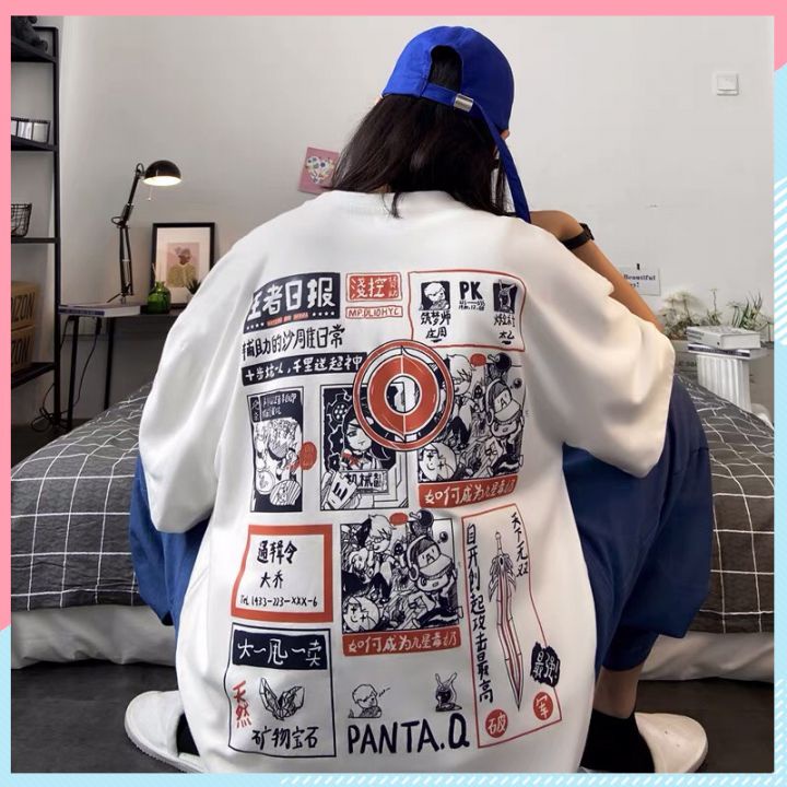 Áo thun unisex tay lỡ form rộng, áo phông nam nữ form rộng chất mát mịn thấm hút mồ hôi in hình PANTA