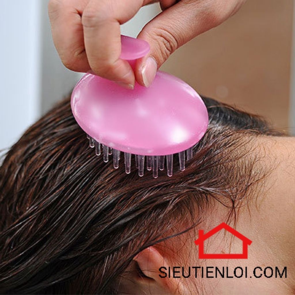 Lược gội đầu giúp loại bỏ tế bào chết da đầu, lược silicon gội đầu massage làm sạch da đầu