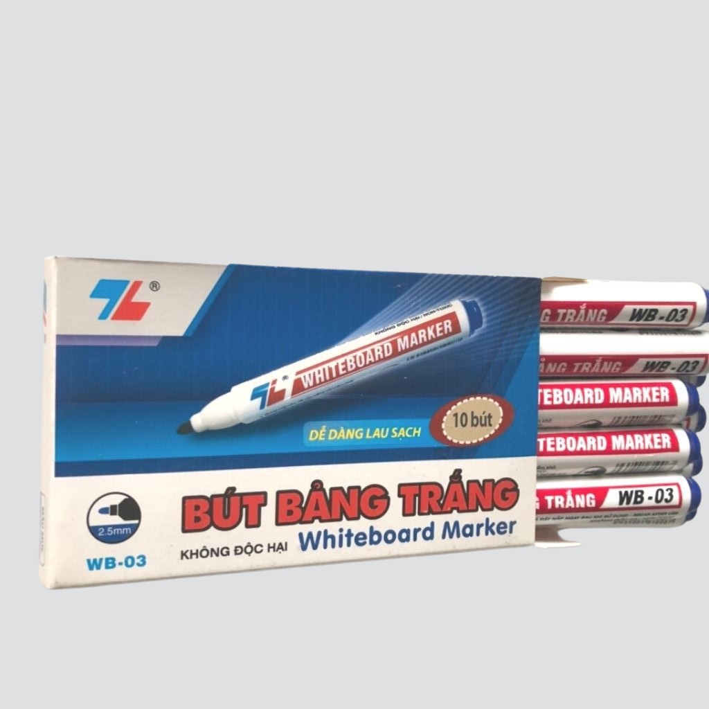 Bút Lông Viết Bảng Thiên Long, Bút Dạ 3 Màu, Xóa Được WB03 Hoàng Phát