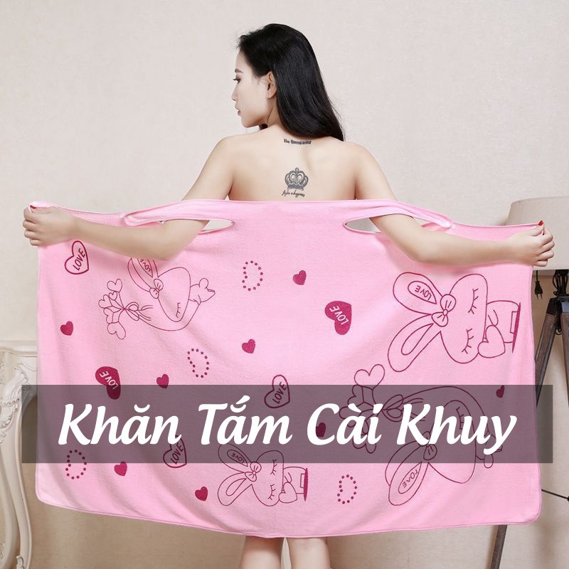 Khăn Tắm, Khăn Tắm Cotton Kiểu Áo Choàng Đa Năng 2 in 1