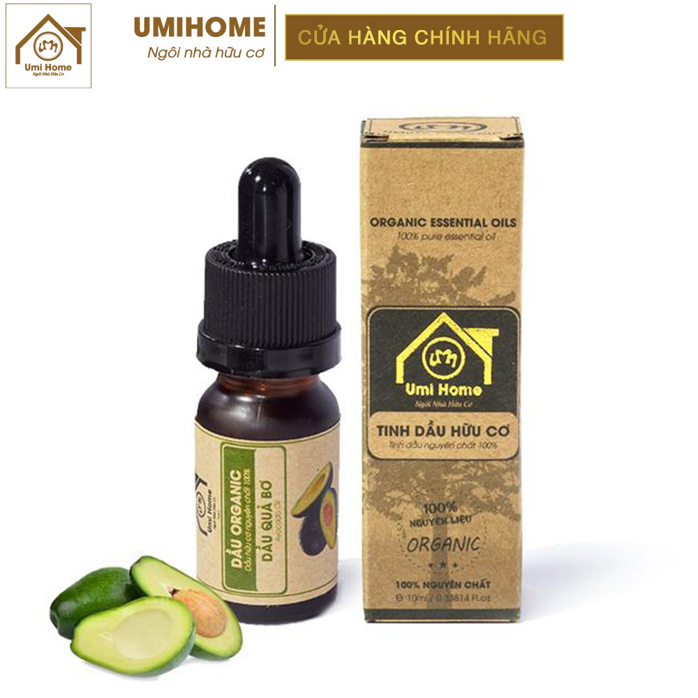 Dầu Quả Bơ dưỡng ẩm da hữu cơ UMIHOME nguyên chất | Avocado oil 100% Organic 10ML