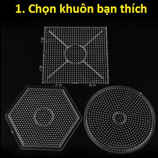 FOLLOW TẶNG 3KHÀNG CÓ SẴN  Set 1000 Hạt Màu Kỳ Thú Lớn 5mm Nhựa Perler Hama Beads Có Hạt, Khuôn, Nhíp, Giấy Ủi,Bàn Ủi