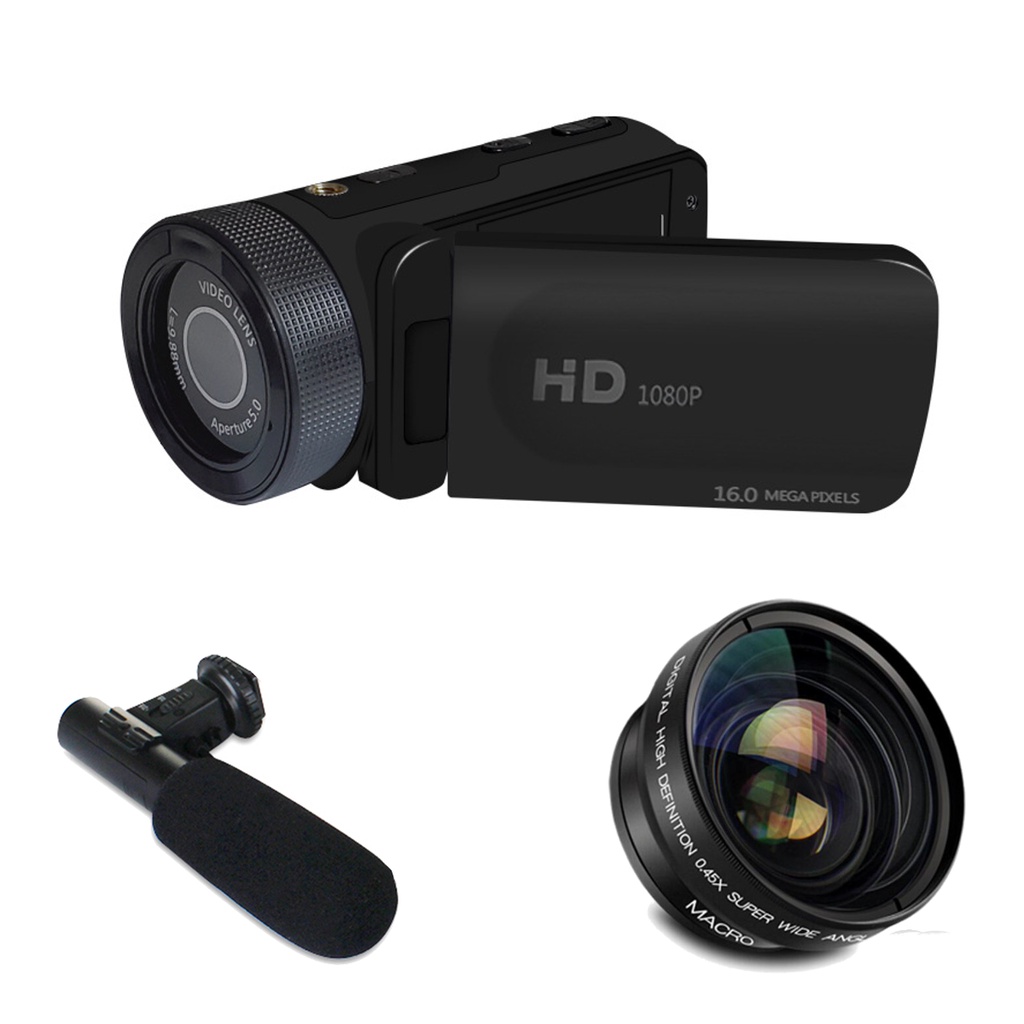 Máy Quay Chuyên Nghiệp 2.4 Inch 16MP 1080P HD IPS HD 18X Với Micro
