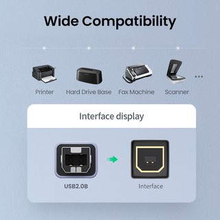 UGREEN Chính Hãng USB C Máy In Adapter Loại C Nữ Sang USB 2.0 B Nam Máy Quét Máy Fax