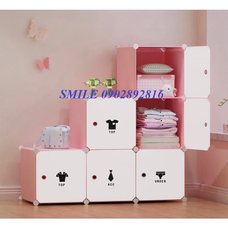 {MẪU HOT} TỦ NHỰA LẮP GHÉP THÔNG MINH 6 Ô HÌNH BẬC THANG, ĐẸP MẮT