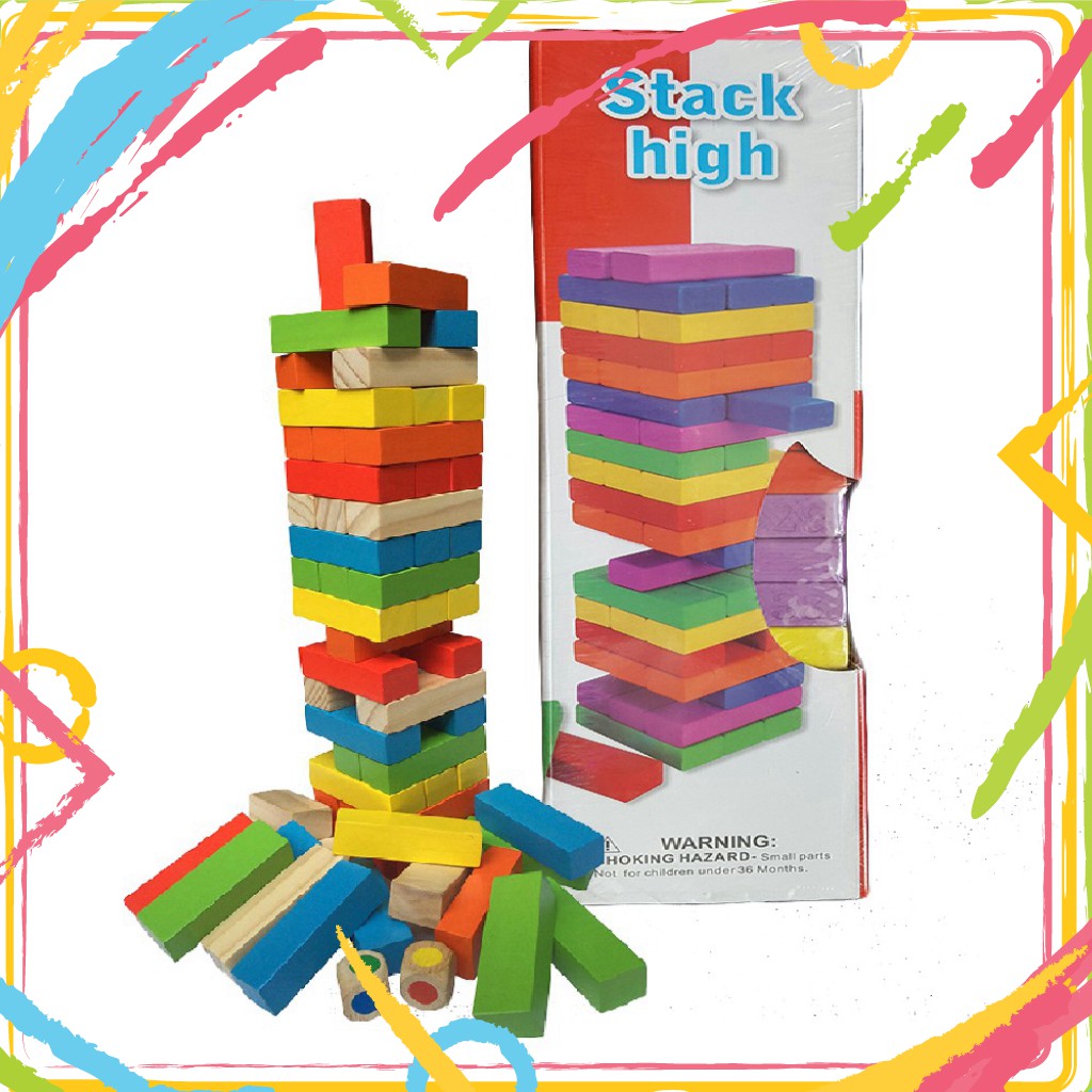 Rút Gỗ Jenga Màu