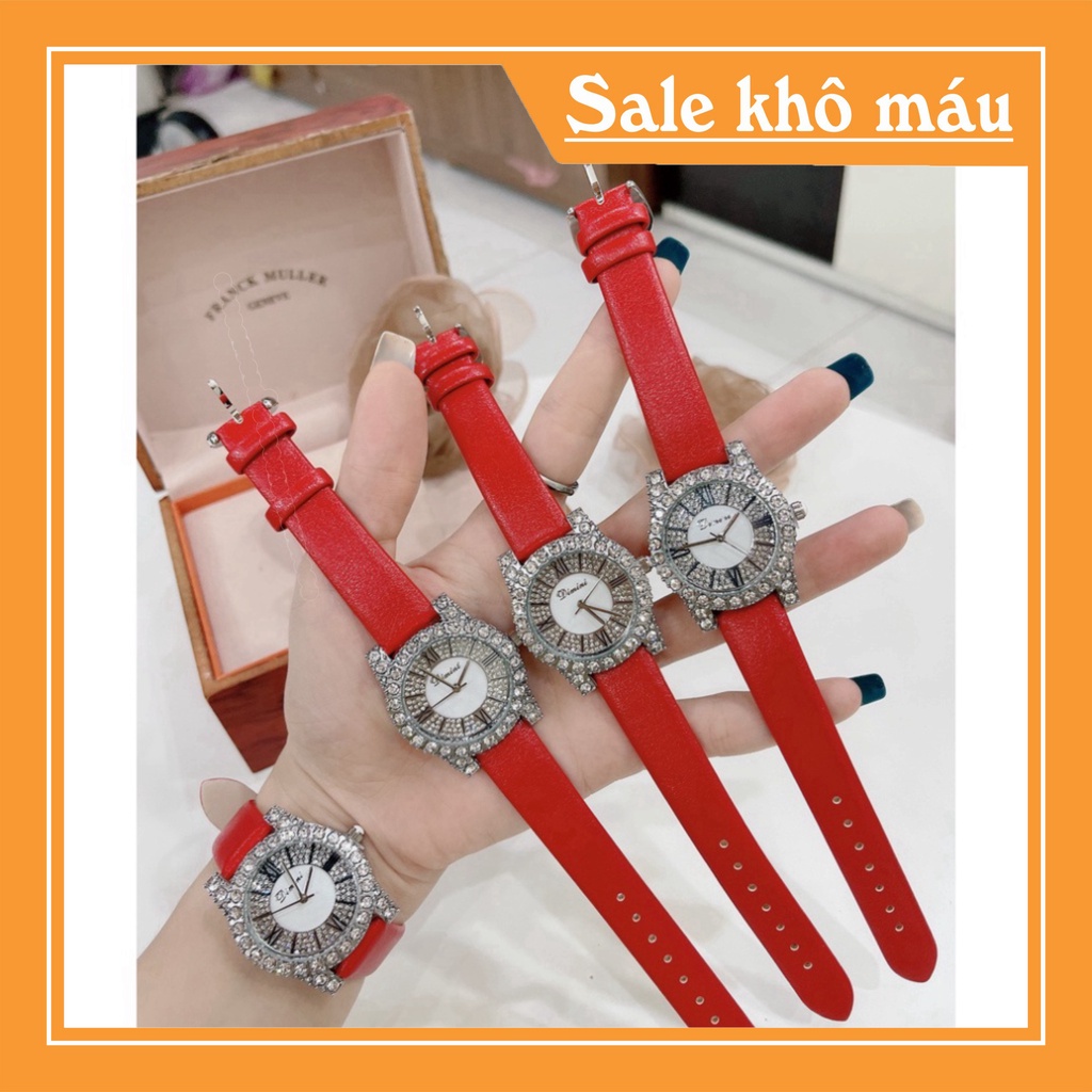 Đồng hồ DIMINI dây da mềm thiết kế đính đá kim cương nhân tạo sang trọng đeo cực sáng tay và nổi bật hình ảnh video tựụp | BigBuy360 - bigbuy360.vn