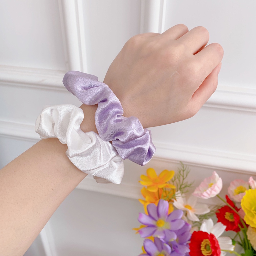 Cột tóc scrunchies vải phi bóng nữ xinh cute CT05