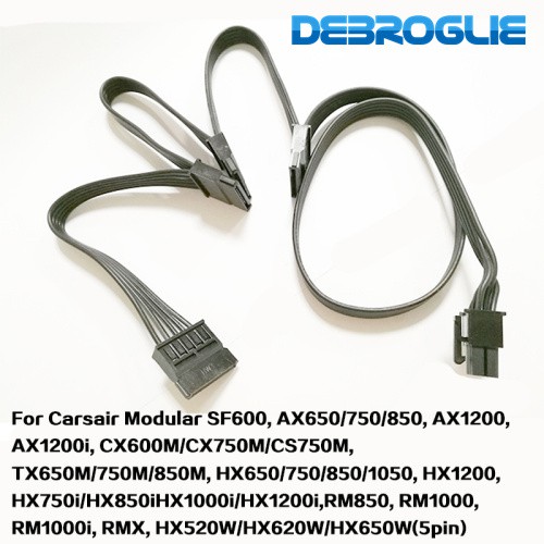 Dành Cho Corsair Module PSU 6Pin / 5pin Nam 1 Đến 4 SATA 15Pin Cáp Nguồn
