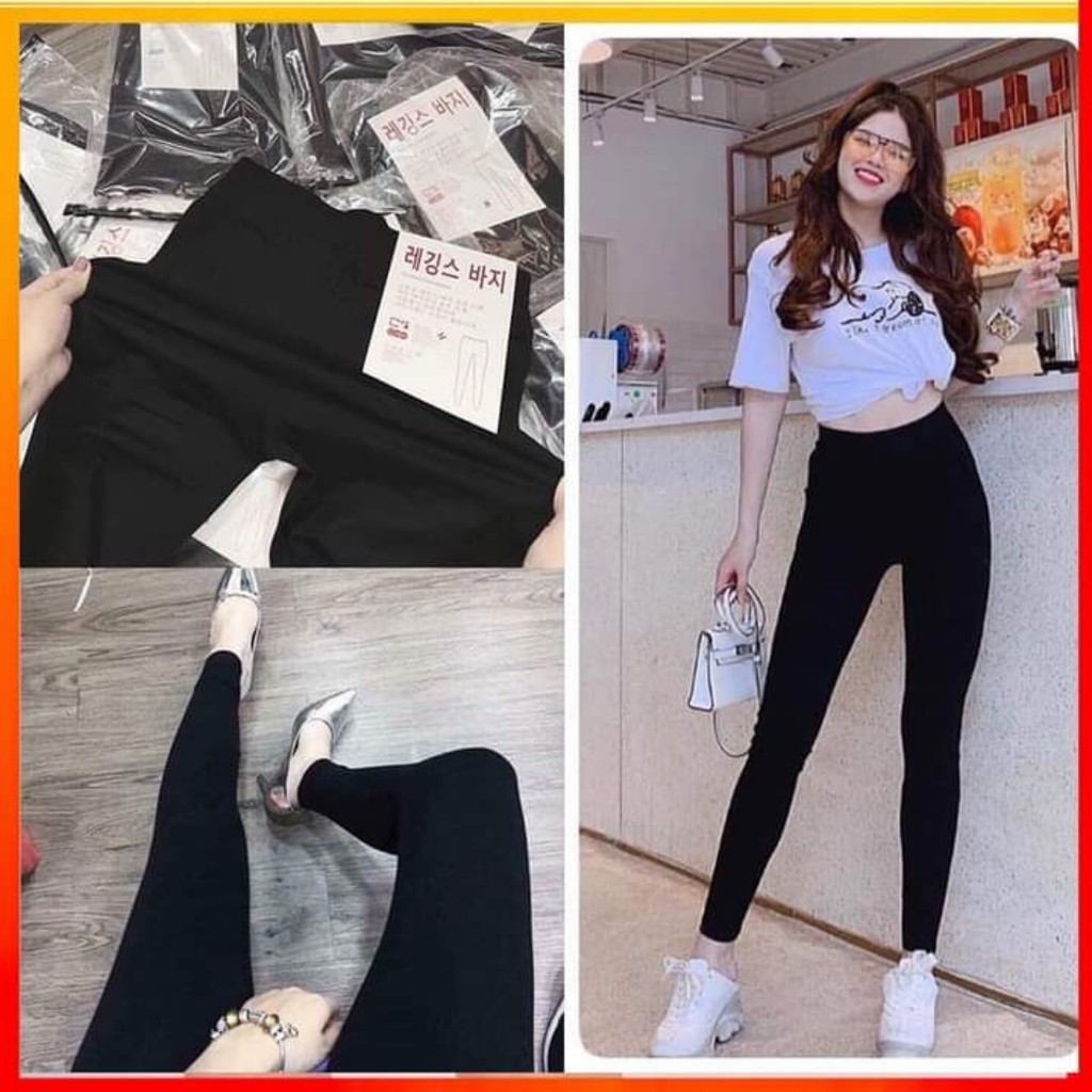 Quần legging nữ dài bigsize cạp chun lưng cao dáng dài ôm body mặc đi là đi học