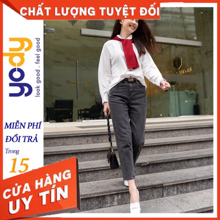 Quần jean nữ baggy cạp cao Yody đen khói trẻ trung năng động QJN3126 - SIÊU HOT