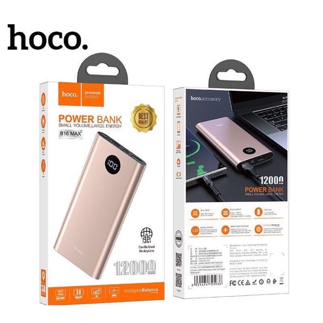 Sạc dự phòng 12000mah Hoco B16 max hàng chính hãng