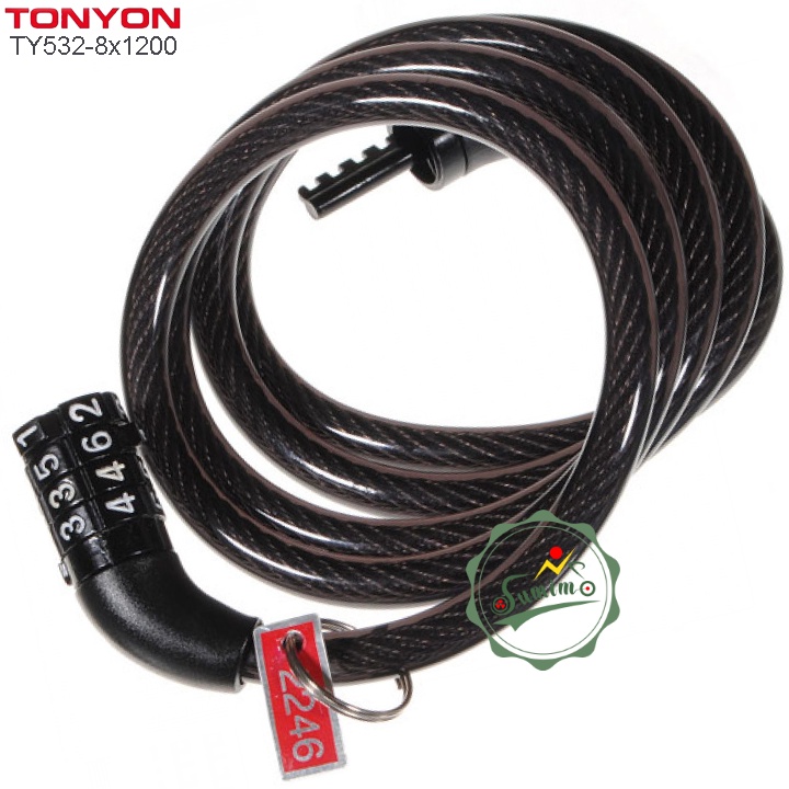 Khóa dây TONYON TY532-8x1200mm mã 4 số cố định