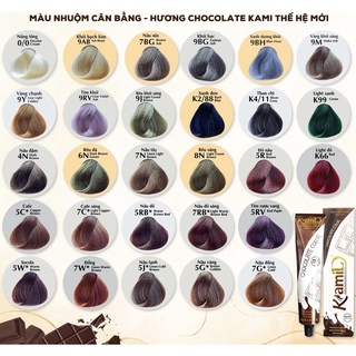 (Giá Salon)Thuốc nhuộm tóc Kami tự động cân bằng màu nhuộm tóc bạc hương thơm socola 90ml