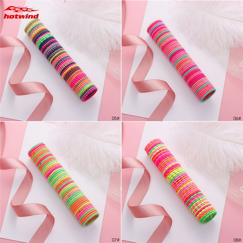 Set 50 dây thun cột tóc co giãn nhiều màu sắc cho phái nữ