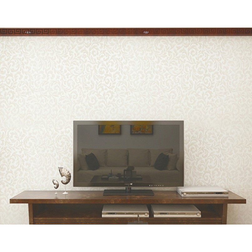 Decal giấy dán tường hoa nền kem (khổ rộng 60cm) GIÁ BÁN 1M