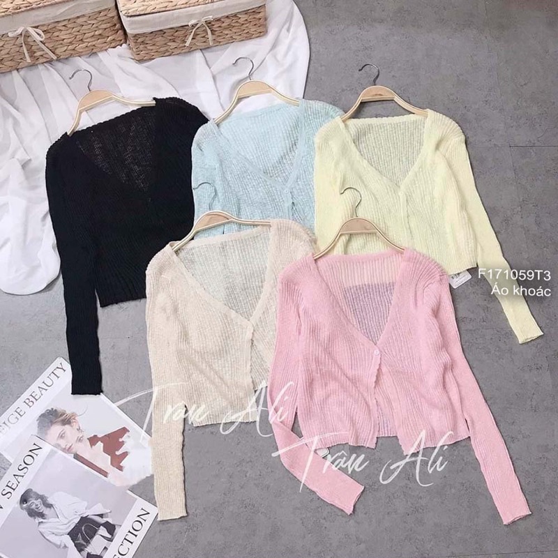Áo khoác len mỏng tay dài