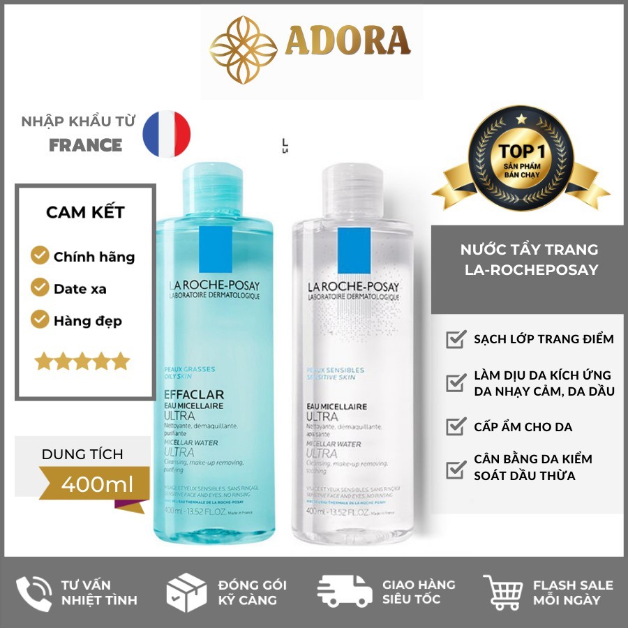 (Sẵn) Nước Tẩy Trang La Roche-Posay Dành Cho Da Dầu & Da Nhạy Cảm