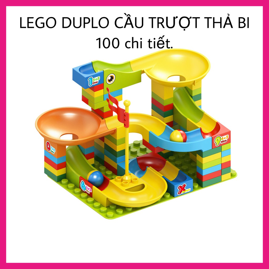 Đồ Chơi Lắp Ráp Cầu Trượt Thả Bi Tương Thích Duplo - 100 chi tiết - Đồ Chơi Xếp Hình Cho Bé