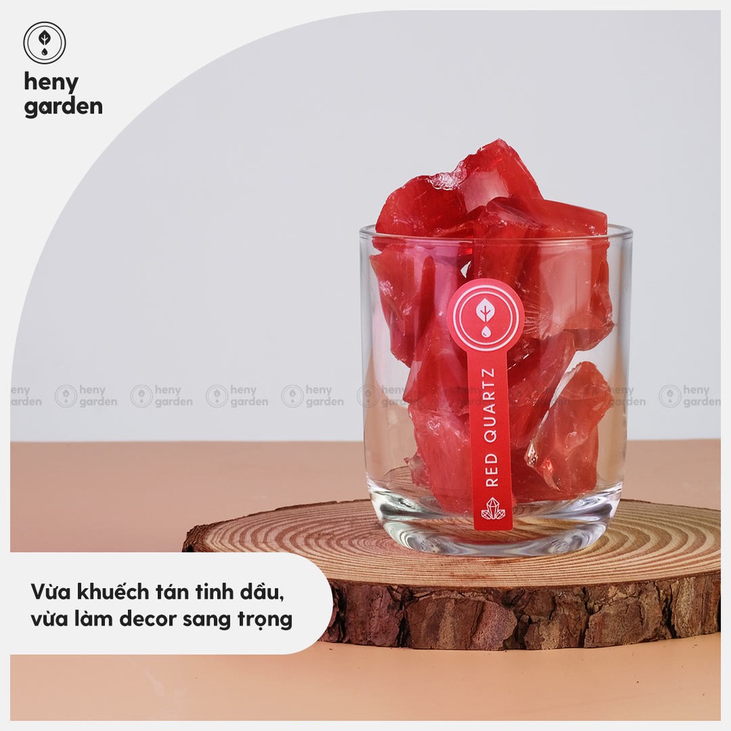 Bộ Đá Khuếch Tán Tinh Dầu Pha Lê Red Quartz HENY GARDEN Tạo Mùi Hương Nhẹ Nhàng Thay Thế Máy Xông