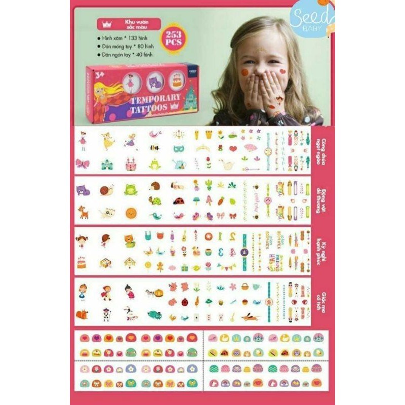 Hình xăm tattoo Mideer cho bé không dính nước - Seed Baby