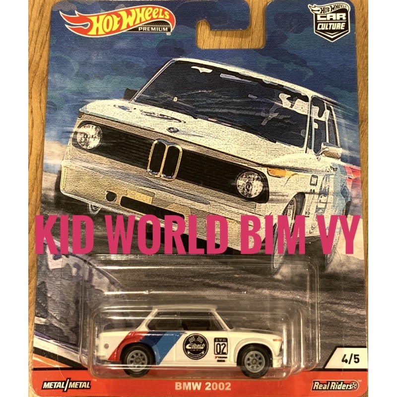 Xe mô hình Hot Wheels Premium Car Culture Series Door Slammers BMW 2002 GJP79, bánh cao su.
