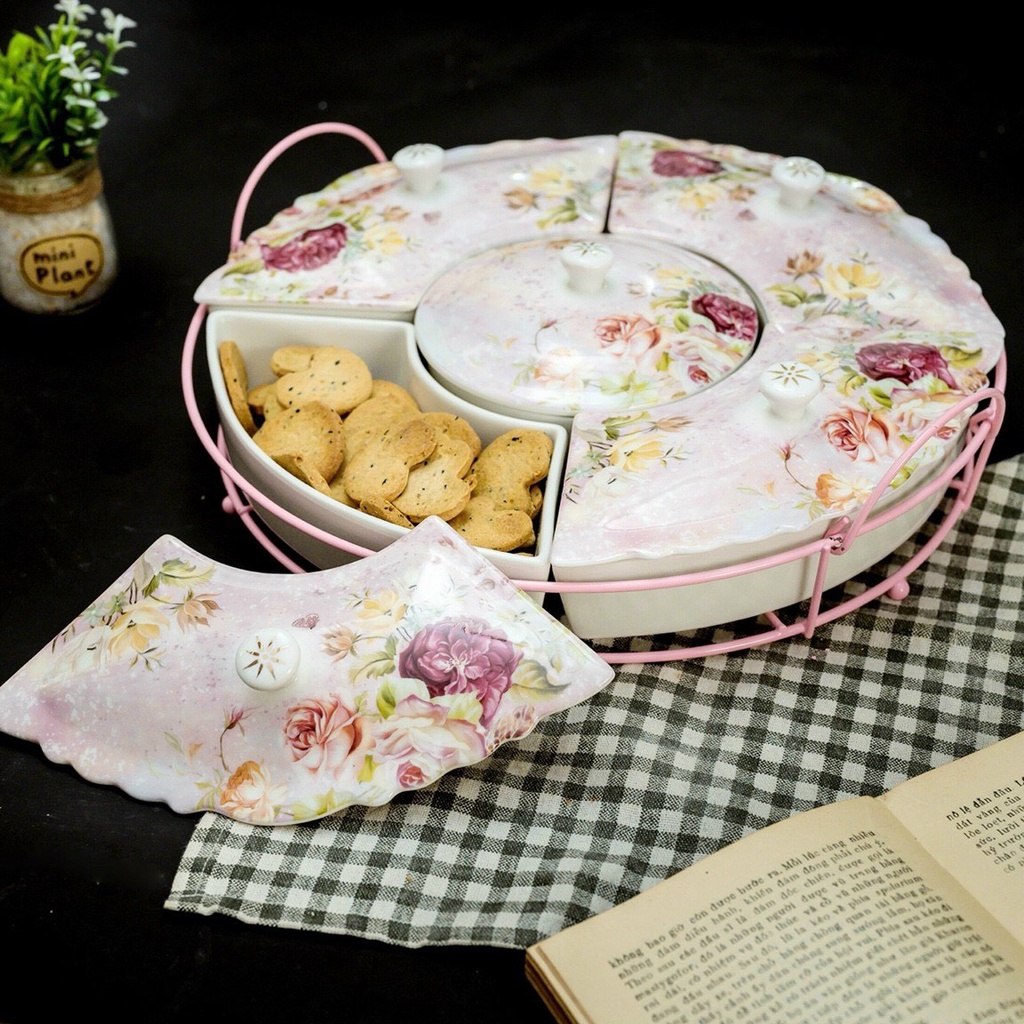 - KHAY ĐỰNG BÁNH KẸO - MỨT BẰNG GỐM SỨ -KHAY ĐỰNG BÁNH KẸO TẾT.