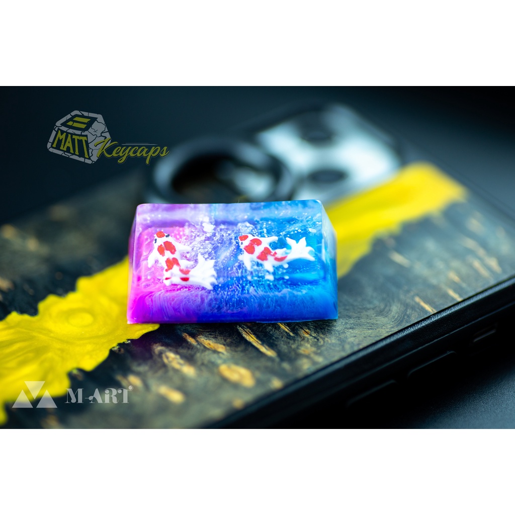 Keycap artisan cá koi 2U trang trí bàn phím cơ