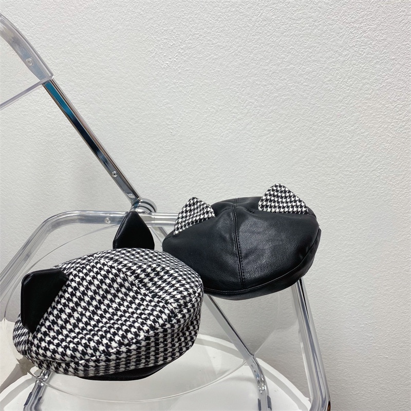 Mũ Beret Tai Mèo Phong Cách Anh Quốc Cổ Điển Thời Trang Mùa Thu Cho Trẻ Em